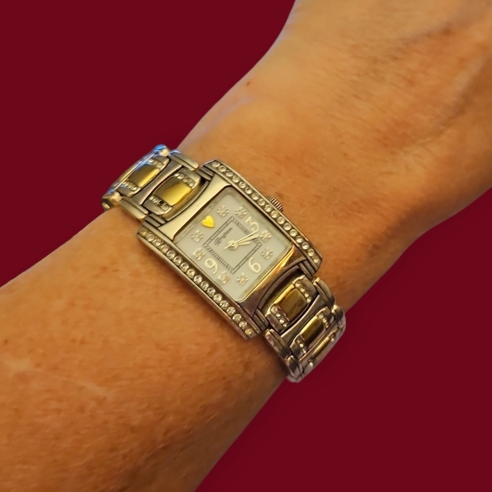 Vtg BRIGHTON 1990s Turin Silver and Gold Two-Tone Watch
